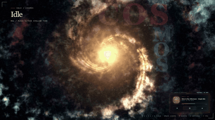 VALE COSMOS field moving in a silent loop